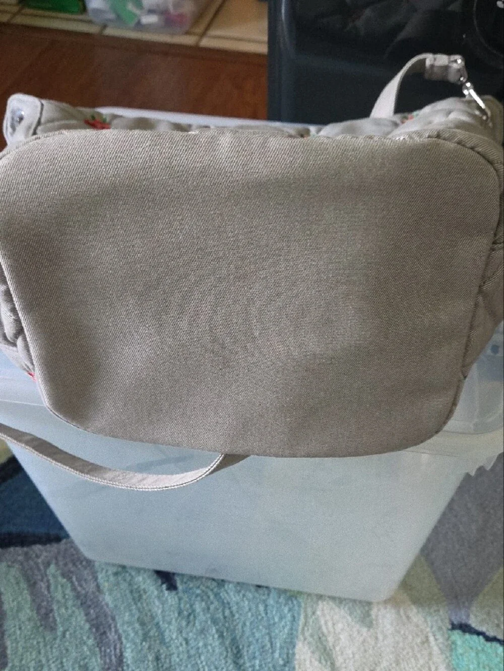 Vera Bradley Carson Hobo Bag Gray W Pink Flowers